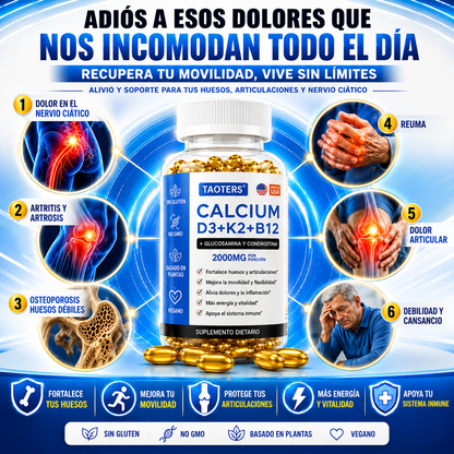 CALCIO + VITAMINA D3 + K2 + B12 MEJORA TU SALUD, MEJORA TU VIDA