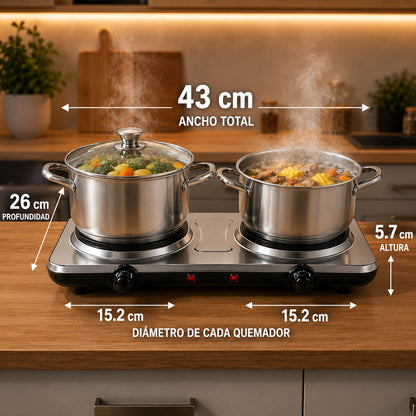 Estufa eléctrica 2 puestos